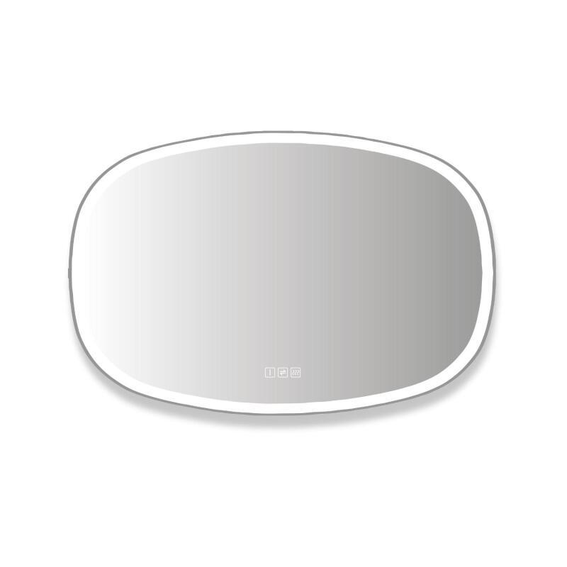 Miroir LED organique en verre argenté VELORE