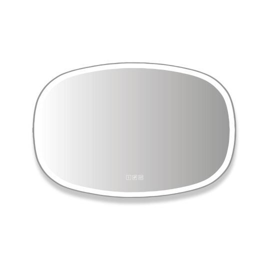 Miroir LED organique en verre argenté VELORE