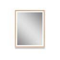 Miroir LED rectangulaire avec cadre en bois GLIMMA