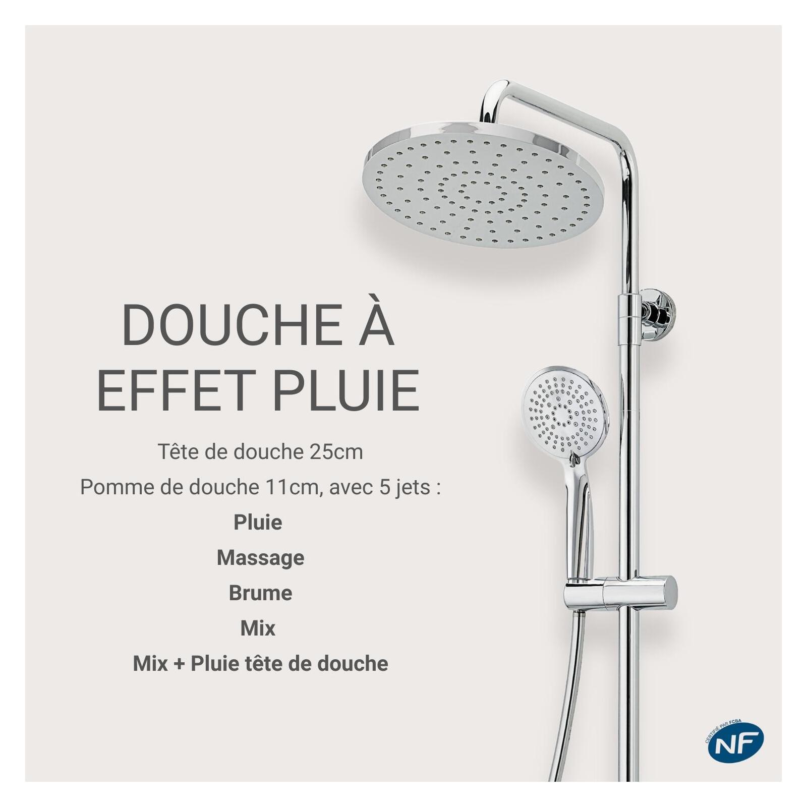 Colonne de douche ronde chromée ISHKA