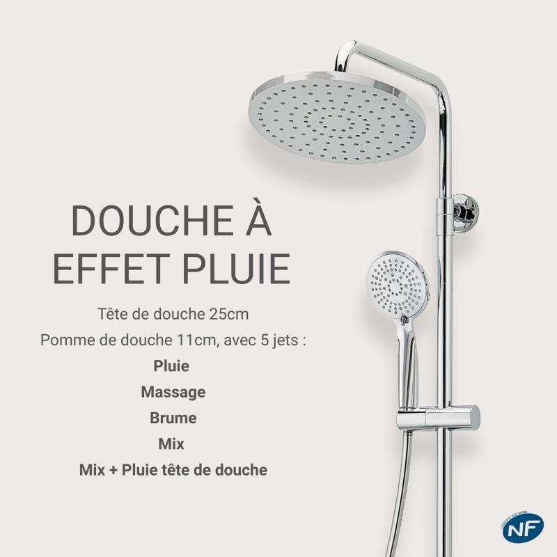 Colonne de douche ronde chromée ISHKA