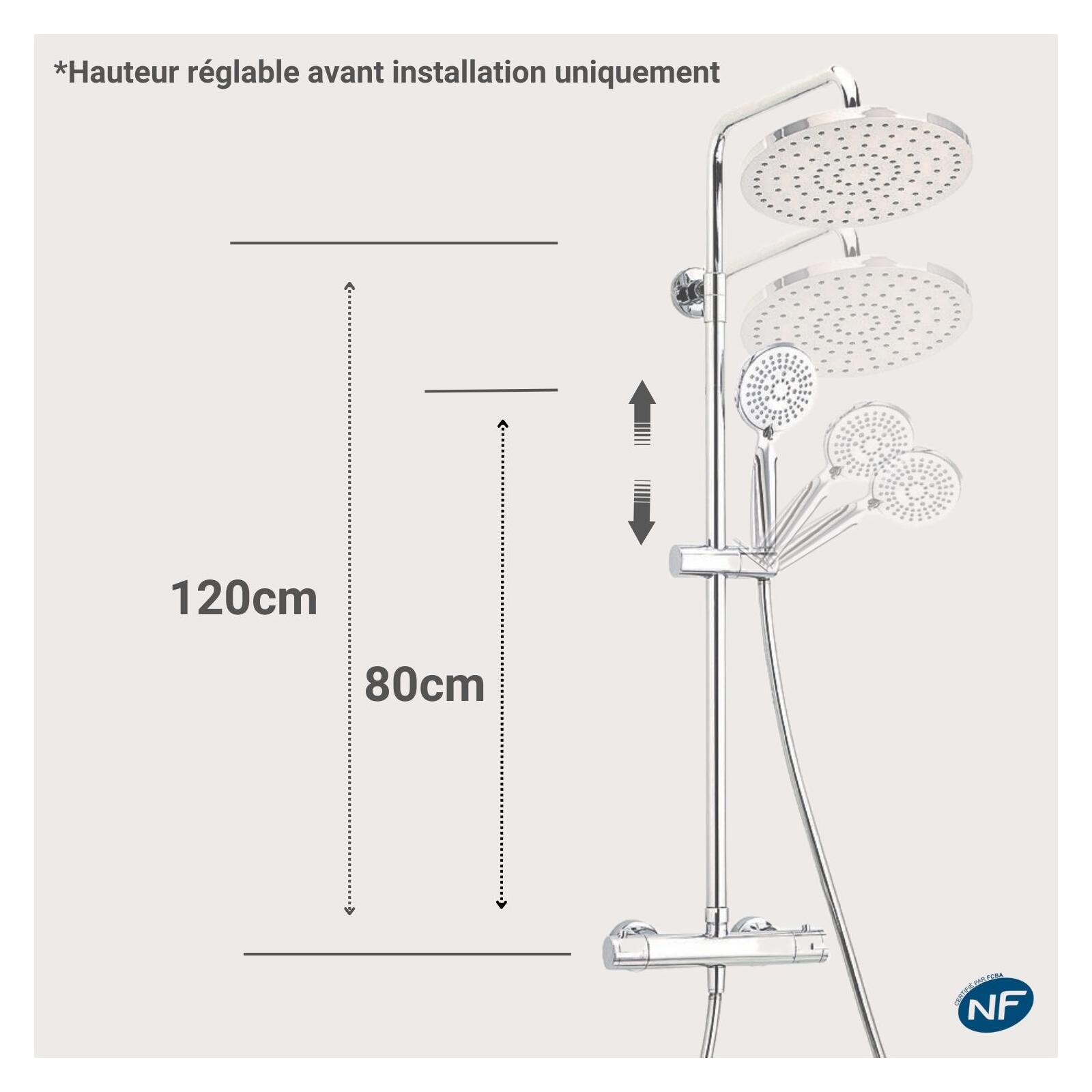 Colonne de douche ronde chromée ISHKA