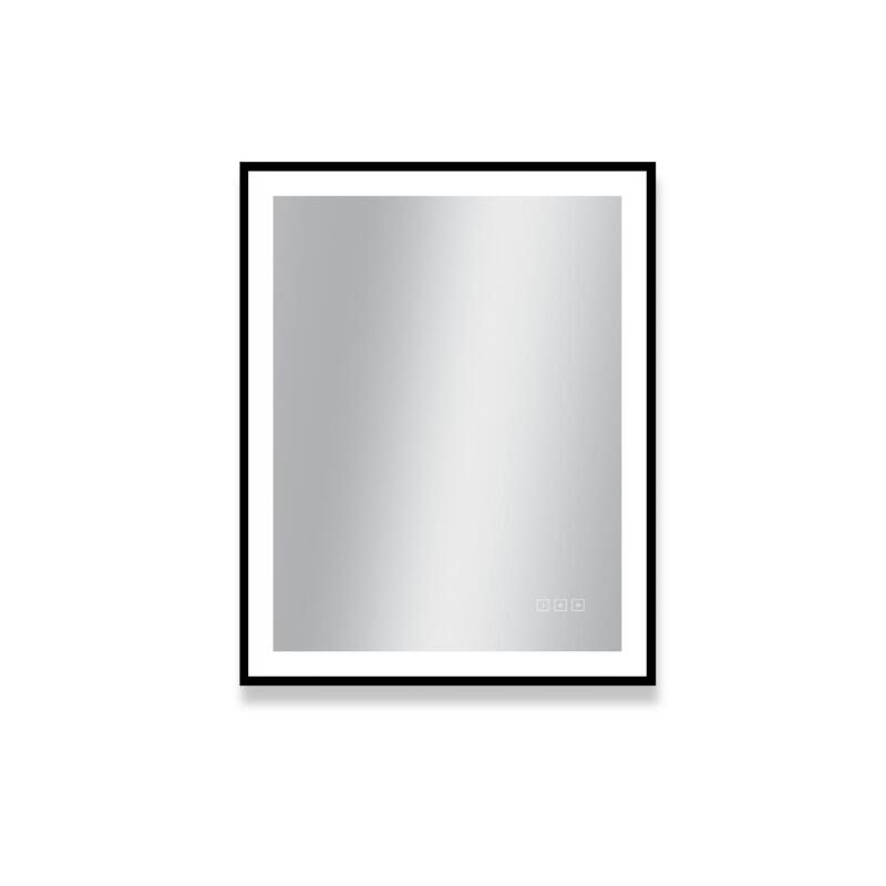 Miroir LED rectangulaire avec cadre en alu noir mat VELUNA