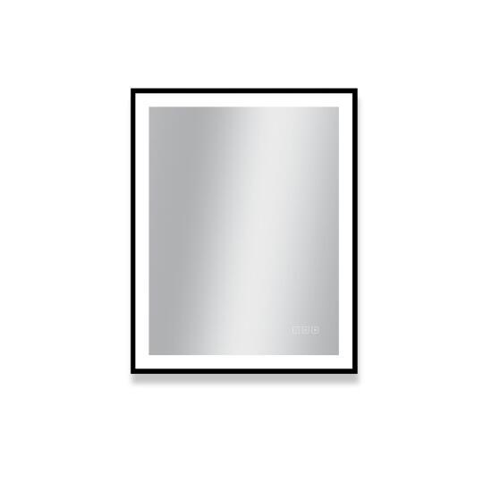 Miroir LED rectangulaire avec cadre en alu noir mat VELUNA