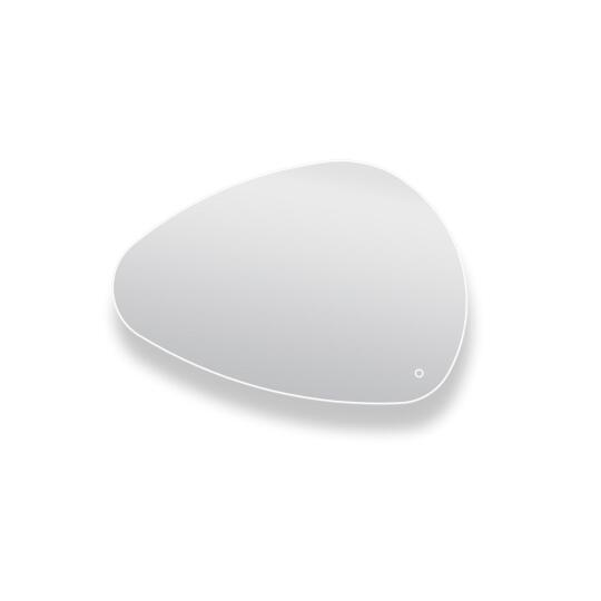 Miroir LED galet en verre argenté LUZIA