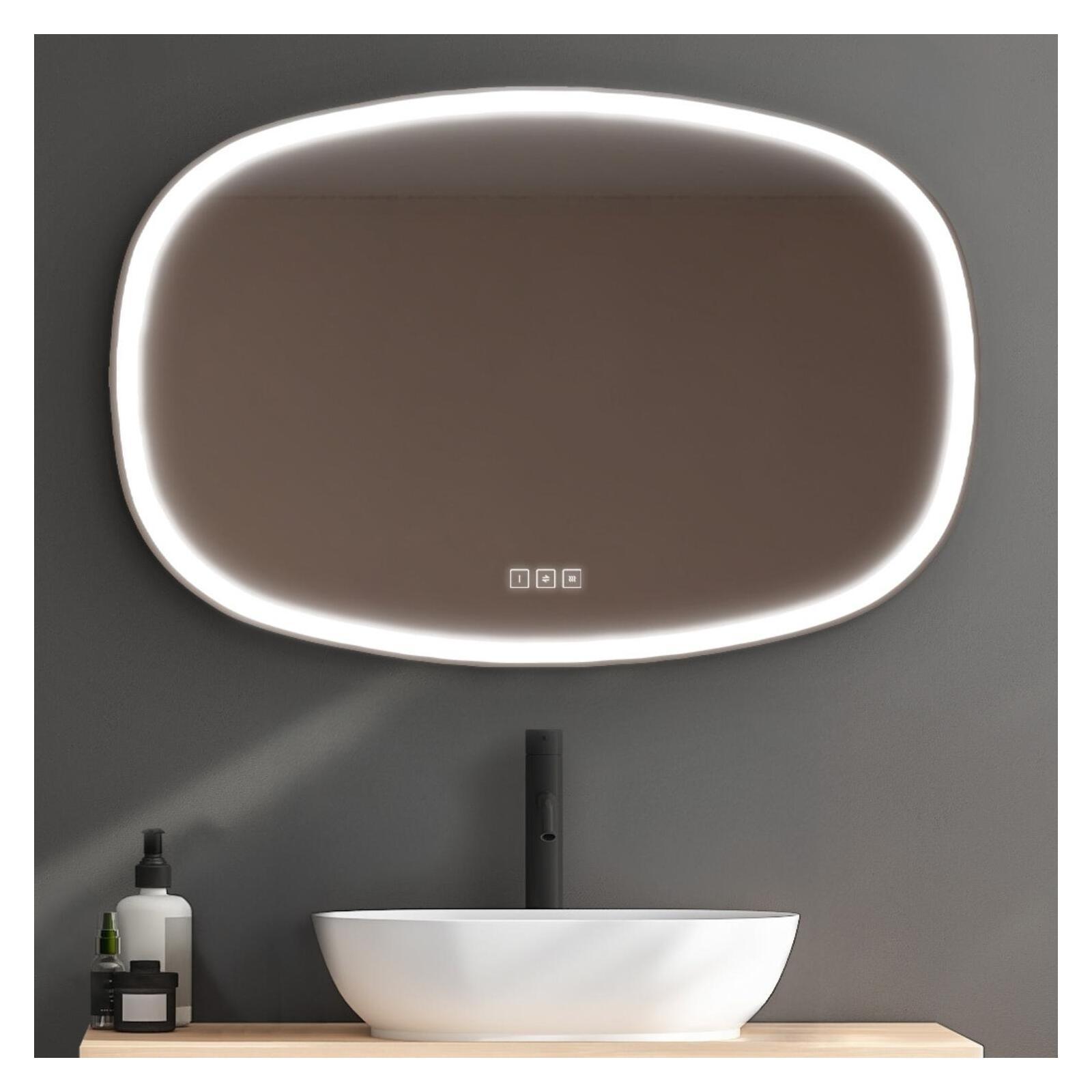 Miroir LED organique 80x120xm avec rétroéclairage
