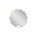 Miroir LED rond D60 cm avec cadre en bois