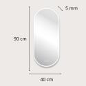 Miroir LED ovale 90x40cm avec rétroéclairage