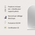 Miroir LED arche 90x50cm avec rétroéclairage