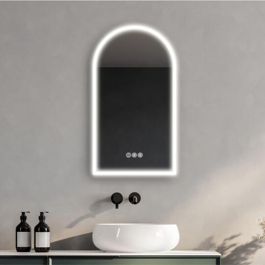 Miroir LED arche 90x50cm avec rétroéclairage