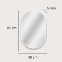 Miroir LED ovale 85x50cm avec rétroéclairage