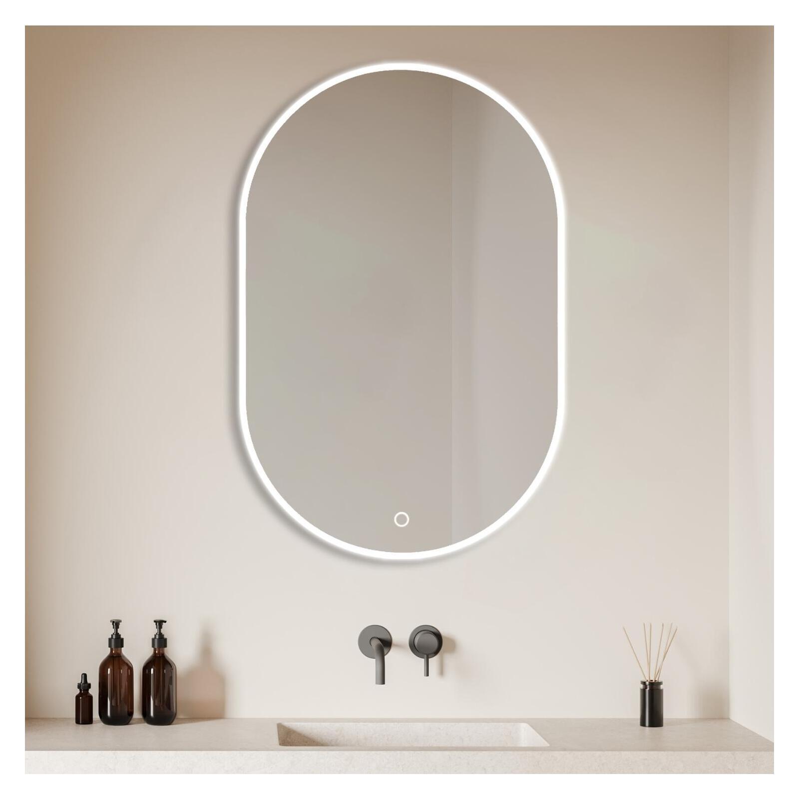 Miroir LED ovale 85x50cm avec rétroéclairage