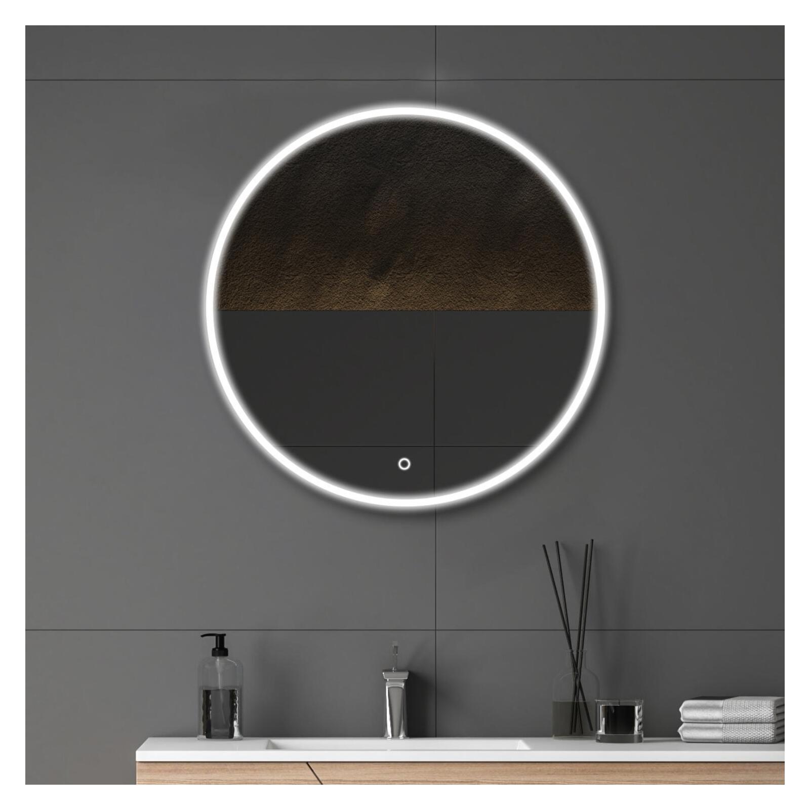Miroir LED rond avec cadre rétroéclairé