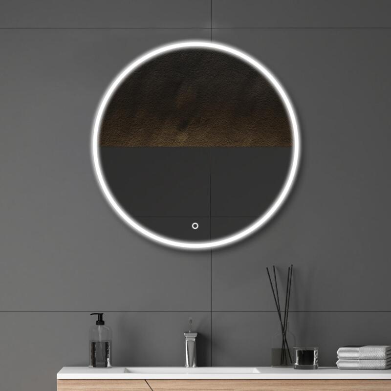Miroir LED rond avec cadre rétroéclairé