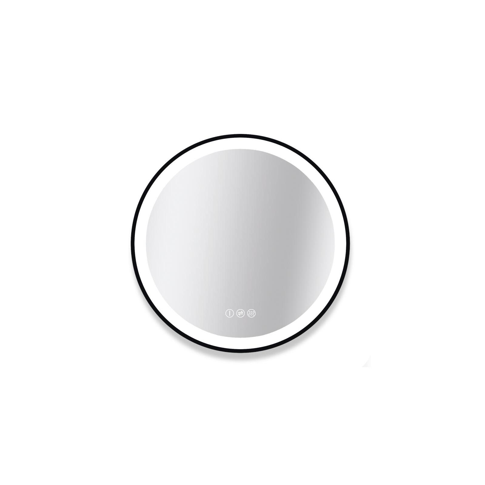 Miroir LED rond D60/120cm avec cadre alu noir