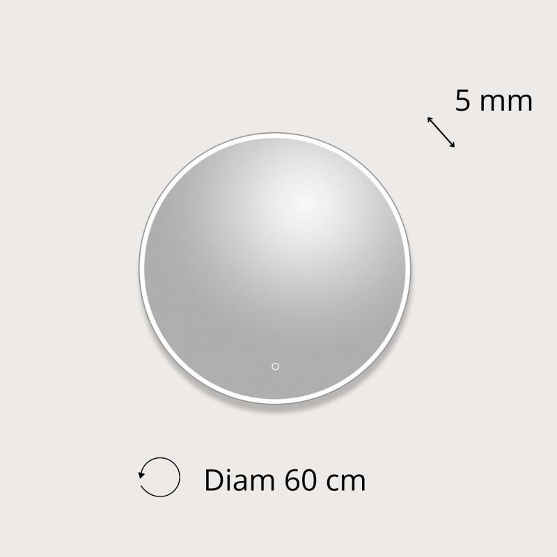 Miroir LED rond D60/120cm avec rétroéclairage