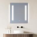 Miroir LED rectangulaire L 60/80cm éclairage latéral