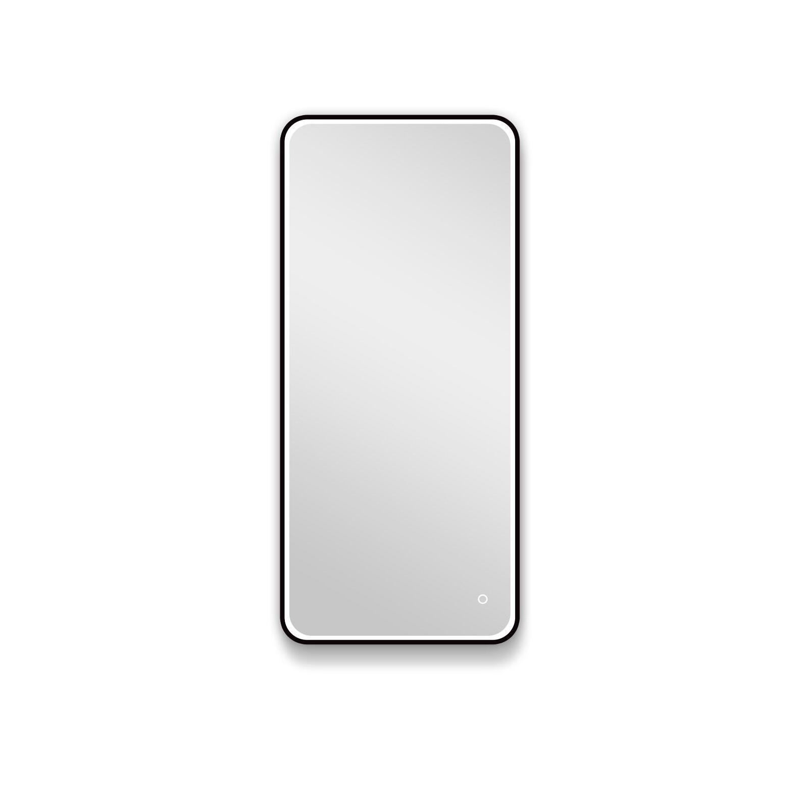 Miroir LED rectangulaire 90x40cm avec cadre alu noir