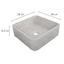 Vasque à poser carrée en béton brossé 36x36cm