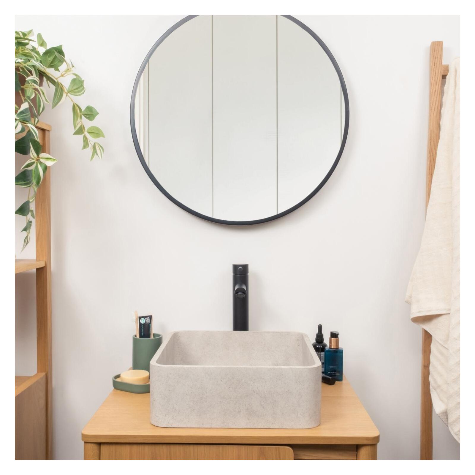 Vasque à poser carrée en béton brossé 36x36cm