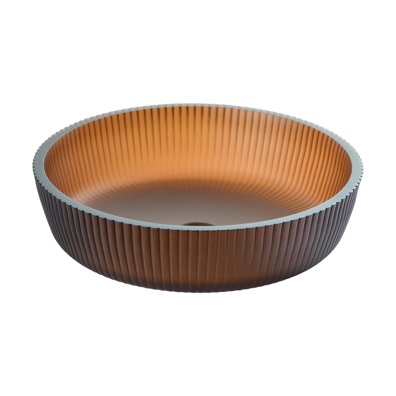 Vasque à poser ronde en verre texturé 42x42cm Vasque à poser ronde en verre texturé 42x42cm