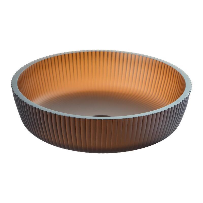 Vasque à poser ronde en verre texturé 42x42cm