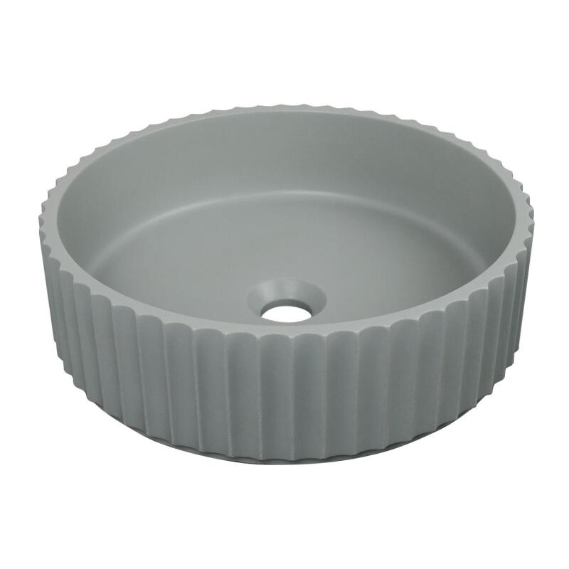 Vasque à poser ronde béton texturé vert 39,8x39,8cm