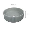 Vasque à poser ronde béton texturé vert 39,8x39,8cm