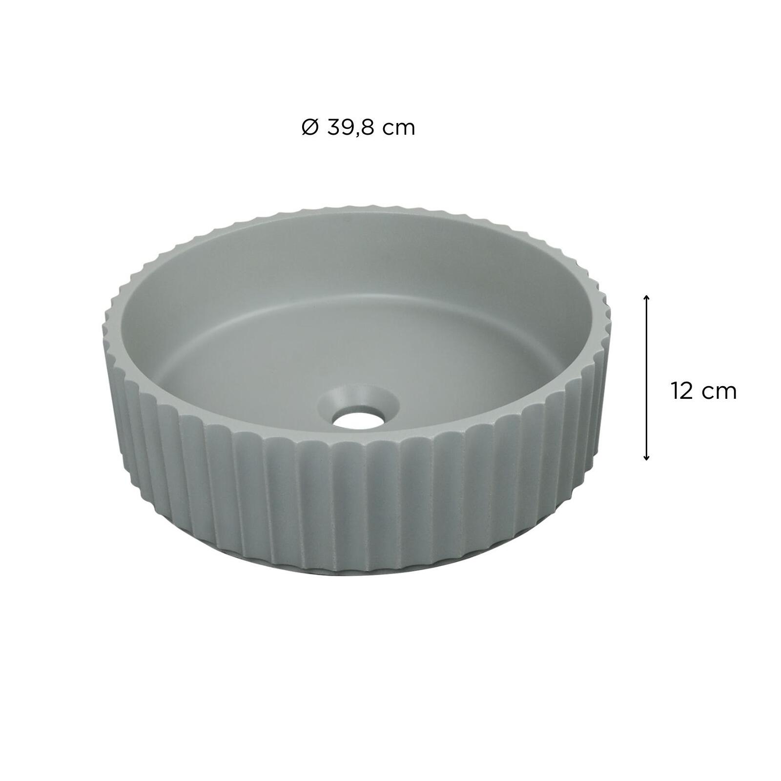 Vasque à poser ronde béton texturé vert 39,8x39,8cm Vasque à poser ronde béton texturé vert 39,8x39,8cm