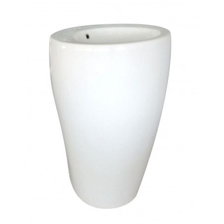 Lavabo colonne en céramique blanche H85 BOSTON