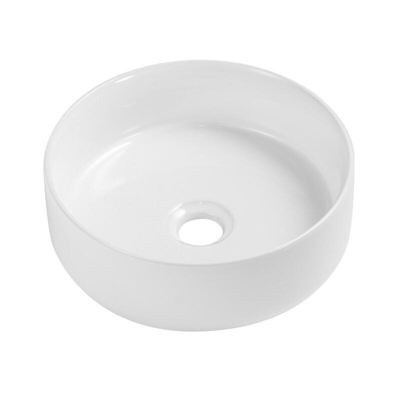 Vasque à poser ronde en céramique blanc brillant 30x30cm