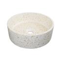 Vasque à poser ronde en terrazzo 36x36cm