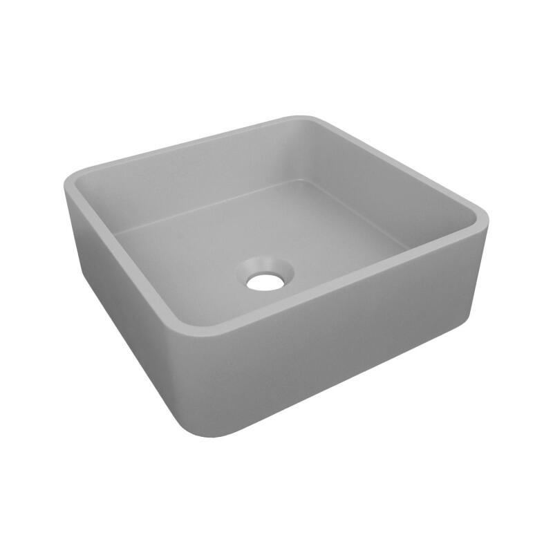 Vasque à poser carrée en béton gris 36x36cm
