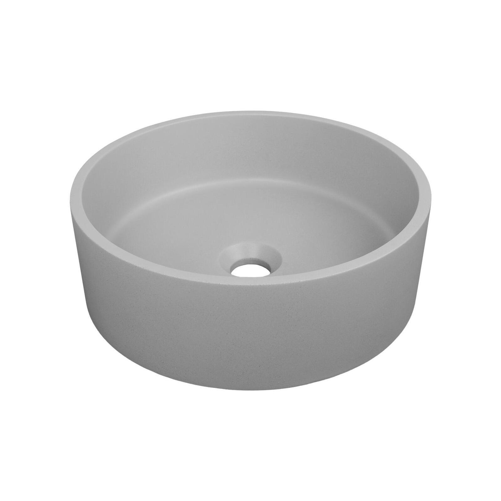 Vasque à poser ronde en béton gris 36x36cm