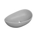 Vasque à poser organique en béton gris 57x37cm