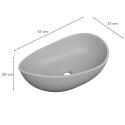 Vasque à poser organique en béton gris 57x37cm