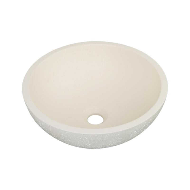 Vasque à poser bol en béton travertin 36,2x36,2cm
