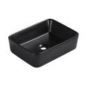 Vasque à poser rectangulaire en céramique noire mate 48x37cm - CLINT - Vue sur fond blanc