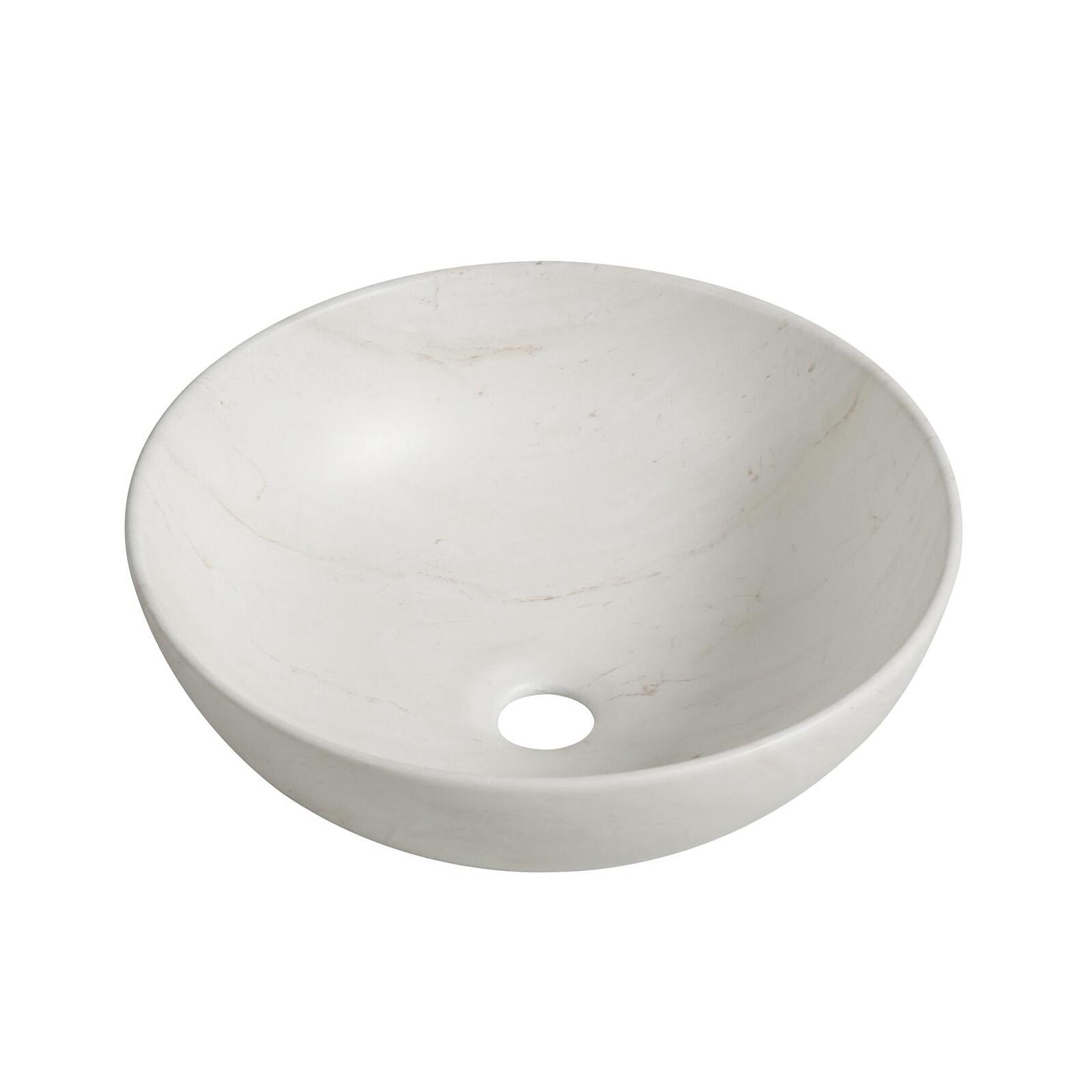 Vasque à poser ronde effet marbre beige 39,5cm