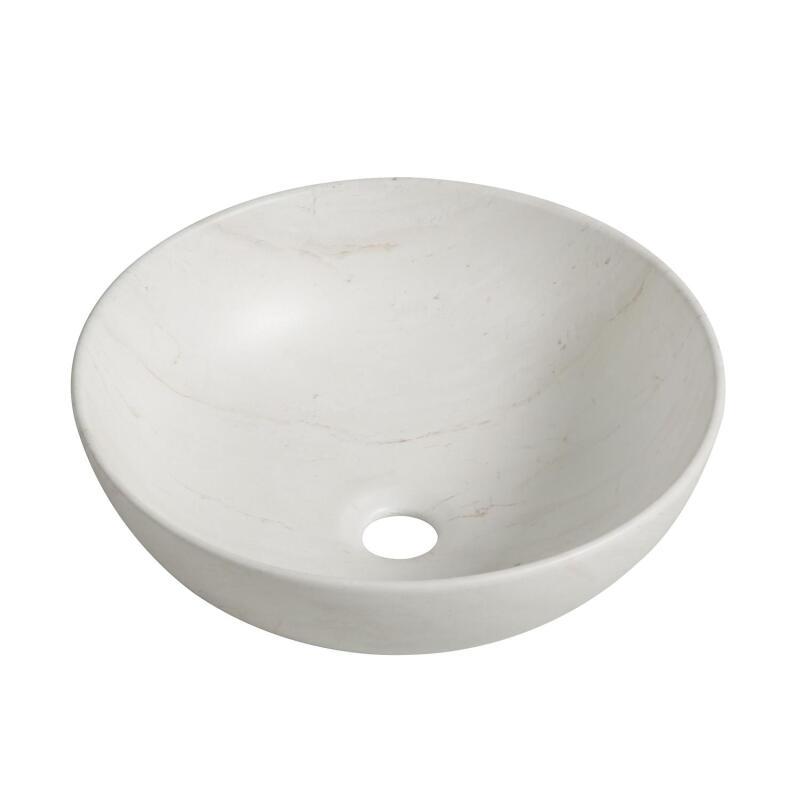 Vasque à poser ronde effet marbre beige 39,5cm