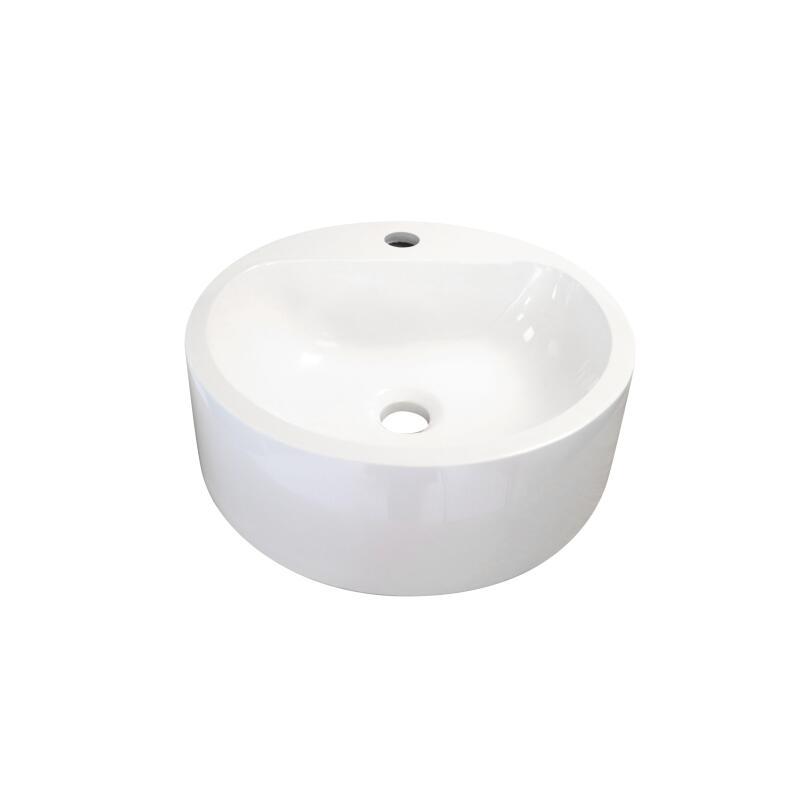 Vasque ronde à poser en résine blanche 37 cm NORI