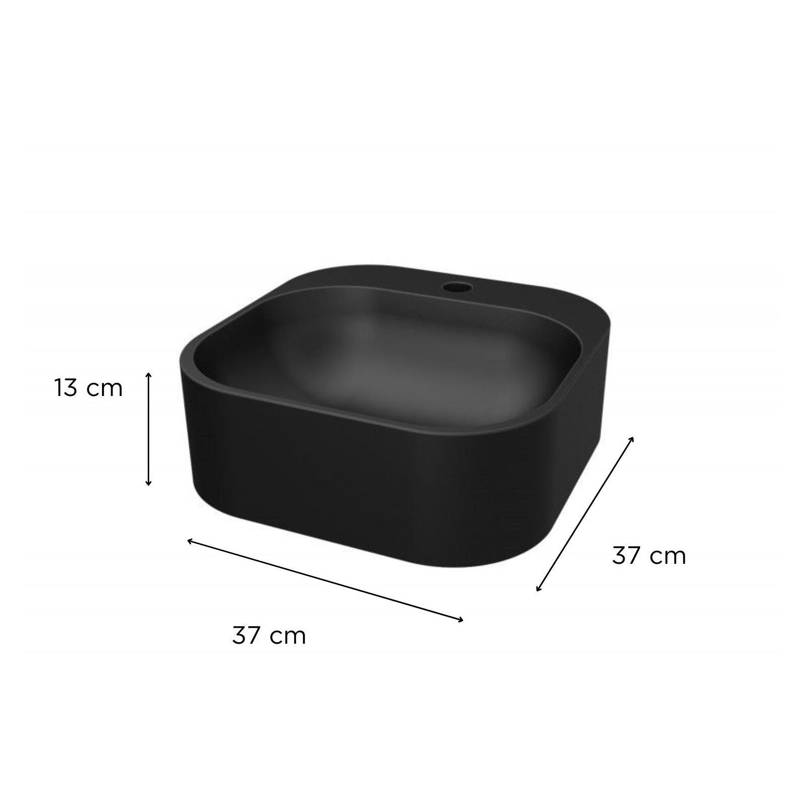 Vasque ovale à poser en résine noire 37 cm SIAN