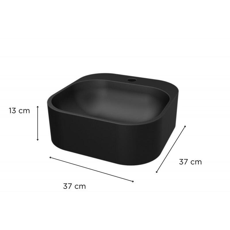 Vasque ovale à poser en résine noire 37 cm SIAN