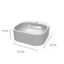 Vasque ovale à poser en résine blanche 37 cm SIAN