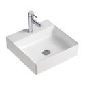Vasque à poser carrée en céramique blanche 40cm