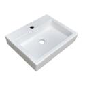 Vasque blanche à poser rectangulaire 48x38cm en céramique - PADI - Vue sur fond blanc