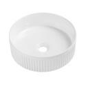 Vasque à poser ronde en céramique blanc texturé 36cm