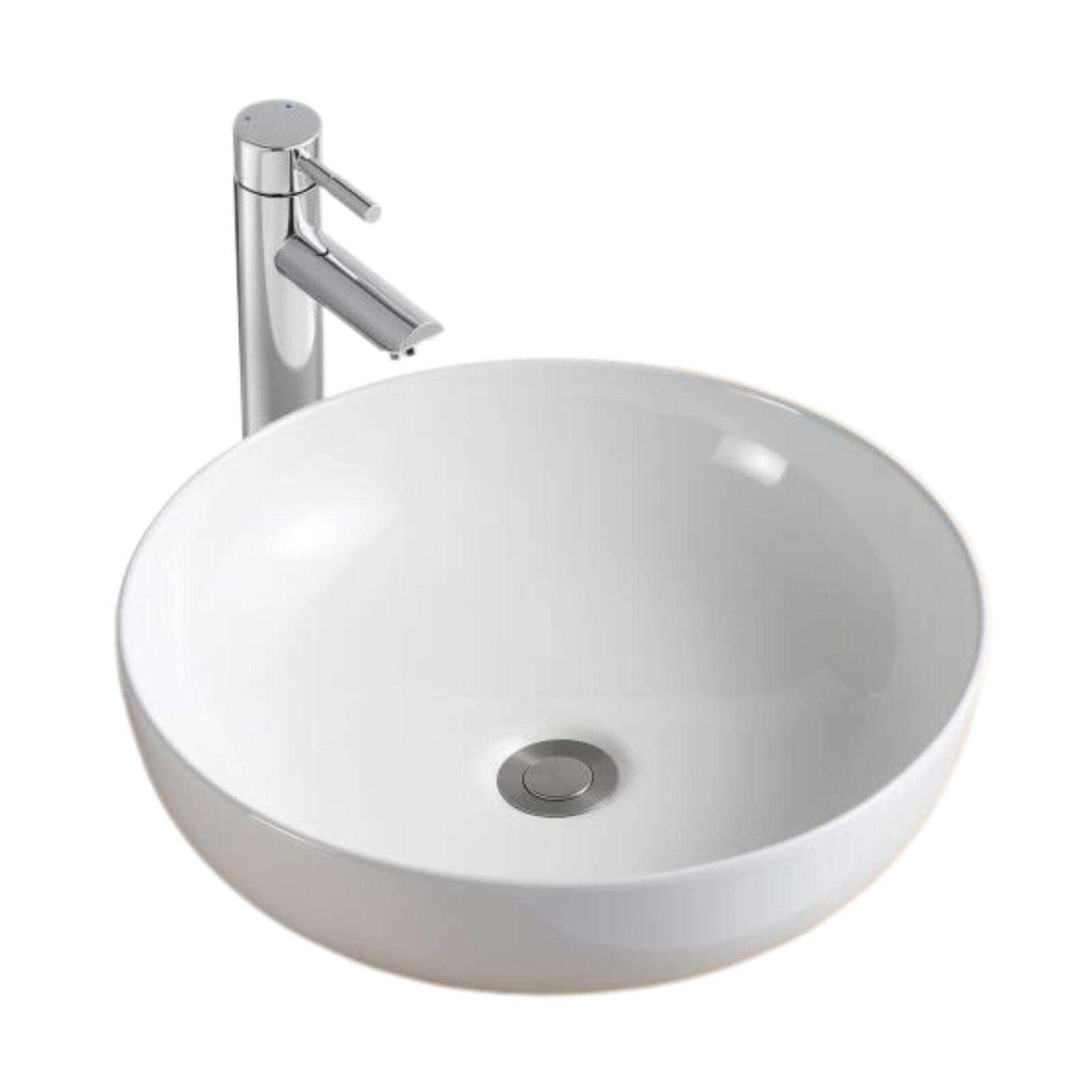 Vasque à poser ronde blanche en céramique 42x42 cm SACHA Vasque à poser ronde blanche en céramique 42x42 cm SACHA