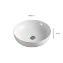 Vasque à poser ronde en céramique blanche 42cm
