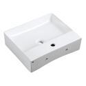 Vasque à poser rectangle en céramique blanche 50x42cm